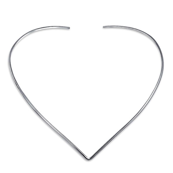 Basic Simple Slider Choker V Shape Collar Statement Necklace For