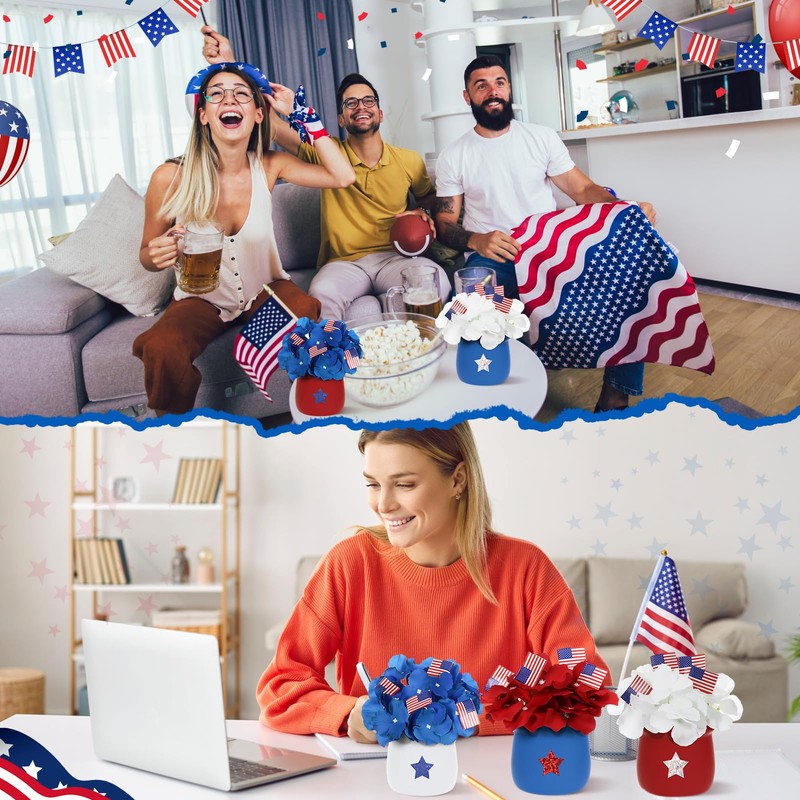Funnymoom 6 Pack 4th of July Table Decor 250th Anniversary