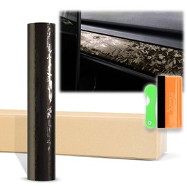 12"x60" (1FTx5FT) Titanium Black 24K Chopped Forged Carbon Fiber Textured Vinyl Wrap Auto Car Sticker Decal Sticker Film Sheet Bubble Free Air Release Technology with Tool Kit