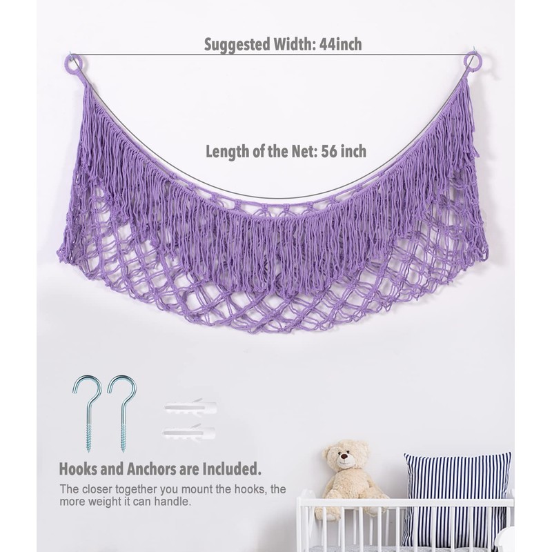 PrimZooty Extra Large Stuffed Animal Net Hammock - [56'' Long/Handwoven