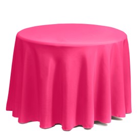 Gee Di Moda Tablecloth - 70" Inch Round Tablecloths for Circular Table Cover in Fuchsia Washable Polyester - Great for Buffet Table, Parties, Holiday Dinner & More