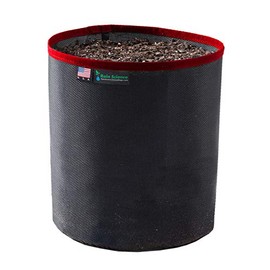 Rain Science Grow Bag, Air Pruning Mesh Fabric Plant Container (3 Gallon, Black/Red)