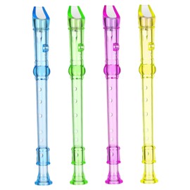 Totority 4Pcs Mini Clarinet Transparent Flute for Beginner Wind Instruments Accurate Tones Random Colors Musical for Boys