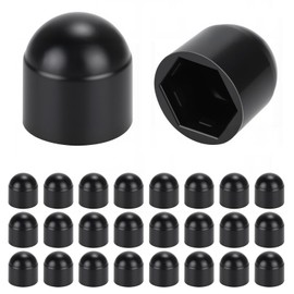 Noosverl M6(10mmwheel nut covers),Black Plastic Hex Nut Bolt Dome Cap Cover,Nut and Bolt Protective Caps Cover Hexagonal,24PCS