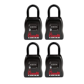 Vault Locks Large Hide A Key Outside Waterproof 4 Digit Numeric Combination Hanging Lock Box - 4-Pack