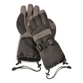 Guide Gear Men's Leather Winter Gloves Insulated, Waterproof For Snowmobile, Snowboard, Skiing Black w/Black Palm 2XL