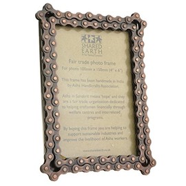 HDmirrorR Shared Earth Recycled Bike Chain Fair Trade Photo Frame 6x4 Inches