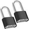 Diyife Heavy Duty Combination Padlocks Outdoor, [Weatherproof] [2 Pack] Long