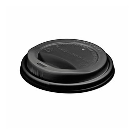 NatureZway Pro presents a 50-Pack of Black PLA Compostable Lids for Compostable Bamboo & Ripple Hot Cups (8 oz): An Eco-Friendly Solution for Sustainable Beverage Service
