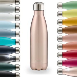 Blumtal® Charles Stainless Steel Drinking Bottle, Thermos Flask, 350 ml, BPA-Free Thermal Drinking Bottle, Cold and Warm, Leak-Proof Metal Drinking Bottle, 350 ml, Thermos Drinking Bottle, Metal Pink