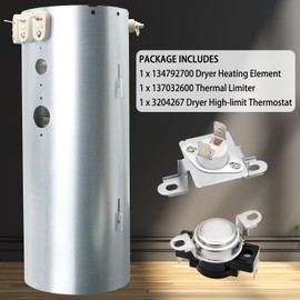 Siwdoy 134792700 Dryer Heating Element, 137032600 Thermal Limiter and 3204267 Thermostat Compatible with Electrolux Frigidaire PS2349309 AP4368653 AP4368739 PS2349395 AP213147