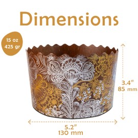 15oz Easter Bread Paper Mold Paska |12 Pack| Kulich Mold Easter Bread Forms - Panettone Paper Mold Large Kulich Paper Mold - Golden-Bird Brown Design