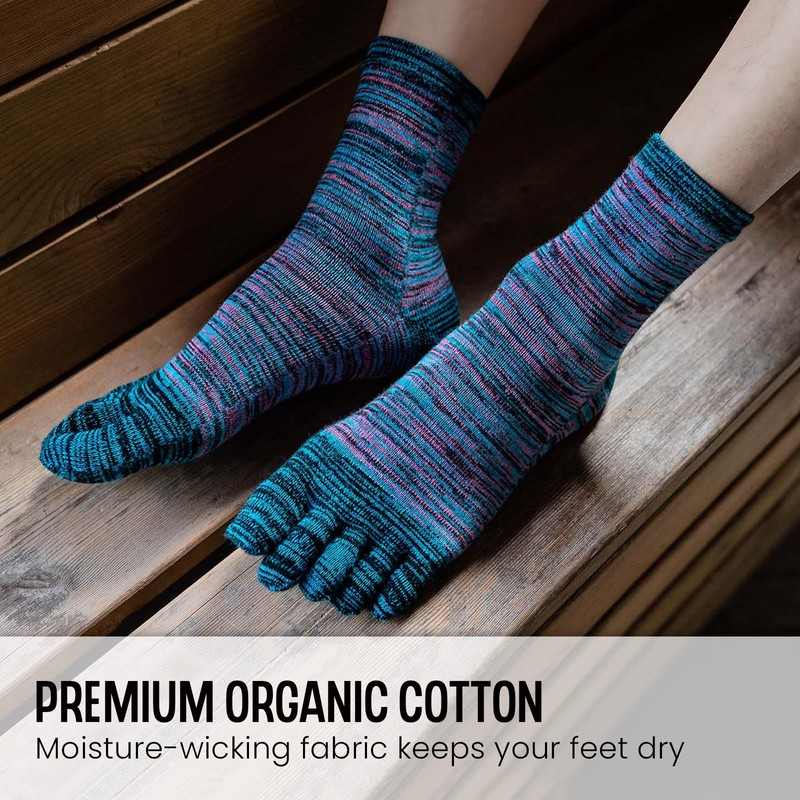 PUTUO Mens Five Toe Socks: Cotton Finger Socks for Men