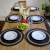 AHHFSMEI Round Paper and Jute Braided Placemats Set of 6