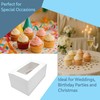 R&J 12 Pack - 2 Hole Cupcake Boxes, White Bakery