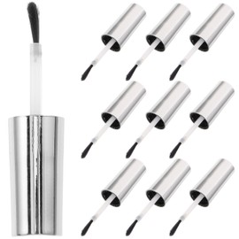 Beavorty 10Pcs Replacement Nail Polish Bottle Caps with Brush for Gel Polish Liquid Application Nail Salon Supplies 2.55X0.59In
