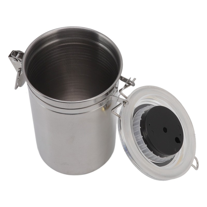 Cigar Jar Stainless Steel Silicone Ring with Hygrometer Waterproof Sealed