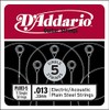 D'Addario PL013-5 Plain Steel Guitar Single String, .013 5-pack