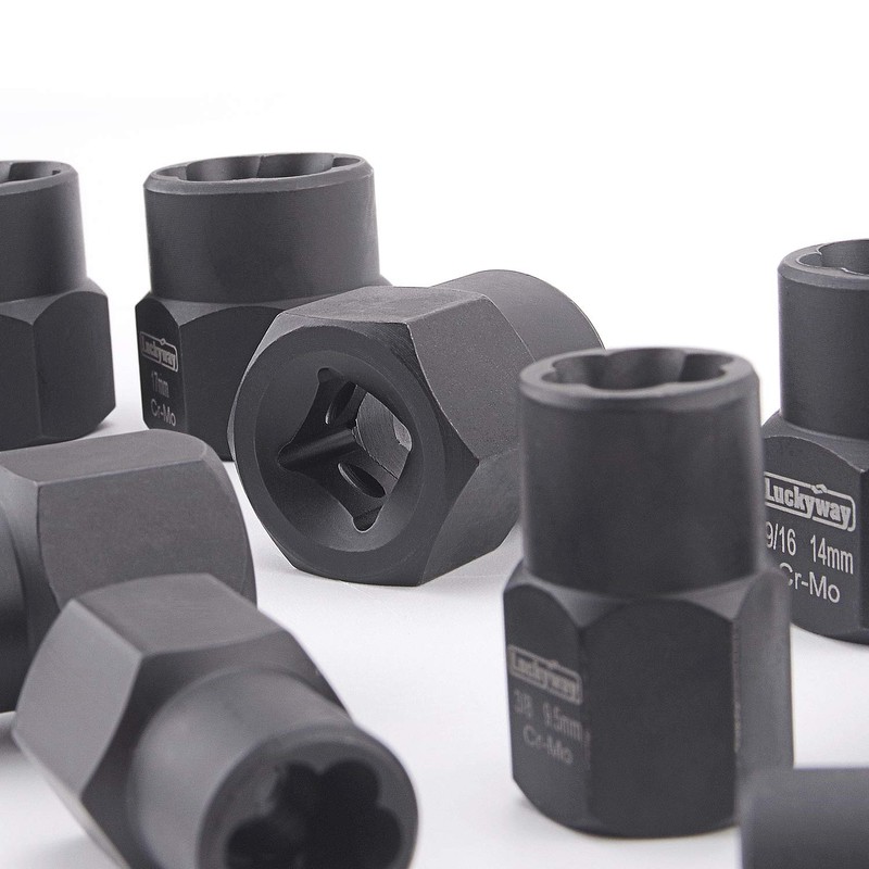 Luckyway 13-Piece Impact Bolt & Nut Remover Set, Nut Extractor