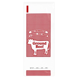 MAINCA Ground Beef Freezer Bags - 1 Lb. Size, Disposable, Single-layer Polyethylene, Self Seal, Red, Polyethylene (PE), 10.5" x 4.5" 2mm, Package of 50