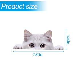 Sandfren Cute Peeking Sneaky Cat Sticker, Vinyl Funny Decal for Auto Window Bumper, Waterproof Vehicle Exterior Sticky Cover Decoration Accessories, Universal for SUV Sedan Trucks(White Cat)