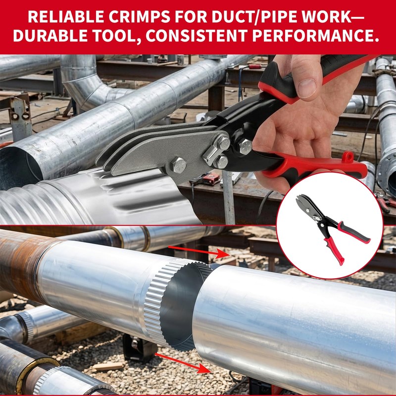Cesilili 5-Blade Hand Crimper Sheet Metal Tool, HVAC Duct Crimping