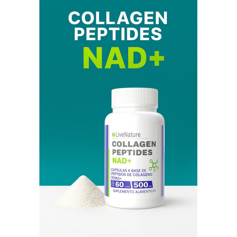 Péptidos De Colágeno + Nad 60 Caps Livenature 1 Pieza