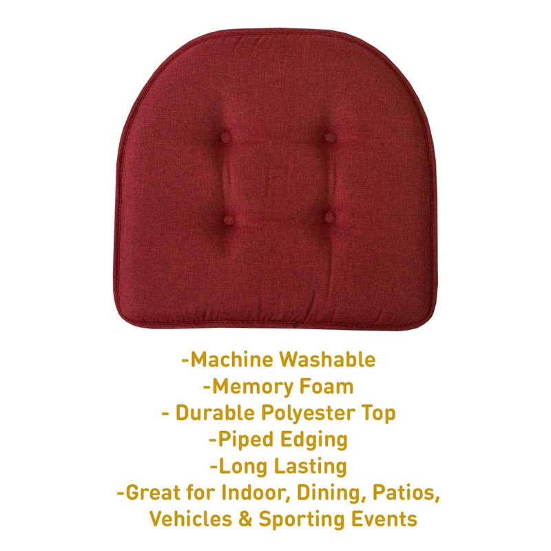 Sweet Home Collection Chair Cushion Memory Foam Pads Tufted Slip