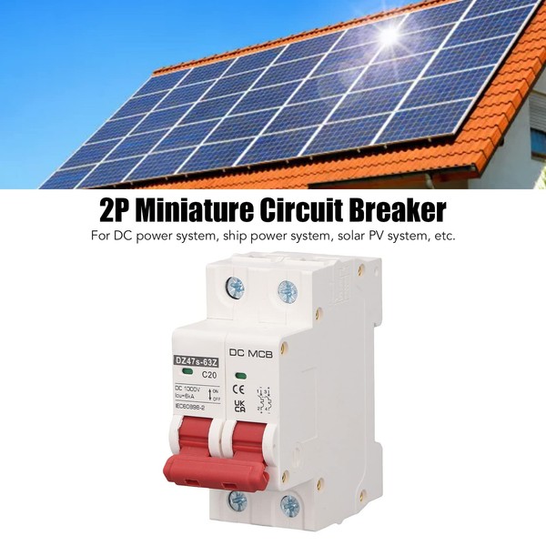 DZ47S-63Z-2P 1000V 20A DC Isolator Switch Solar with DIN Rail
