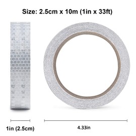 10 m Reflective Warning Tape, ONTWIE Safety Reflective Warning Light Sticker, Tape Rolls, Strips, White Colours for Embellishment of Bicycle Motorcycle Decoration - 2.5 cm