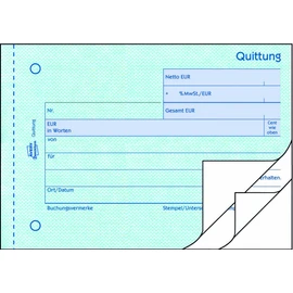 Avery Zweckform 333 Quittung MwSt. separat ausgewiesen, DIN A6, fälschungssicher, 3 x 50 Sheets, White