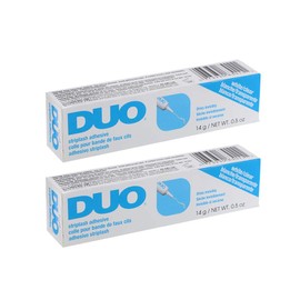 DUO Striplash Adhesive Clear for Fake Lash, Waterproof and Long-Lasting, Seamless Strip-Lash Application, Safe for Sensitive Skin and Eyes, 0.5-Ounce, 2-Packs
