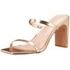 The Drop Women's Avery Square-Toe Two-Strap High Heeled Sandal, Gold,