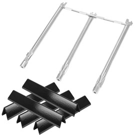 Uniflasy Spirit e310 7636 Flavorizer Bars 15.3" & 69787 Grill Burner 18" for Weber Spirit and Spirit II 300 Series E310 E320 S310 S320 68950 with Front Control, for Weber Spirit Grill Parts