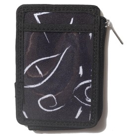 DQL Card Holder Men's Wallet Small Key Chain Small ID Wallet for Women RFID Blocking Wallet Credit Card Holder with Zipper Pocket, Eyes, Credit card case men's wallet women's small