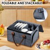 Felt Plate Storage Box Caravan Plate Holder with Cup Holder