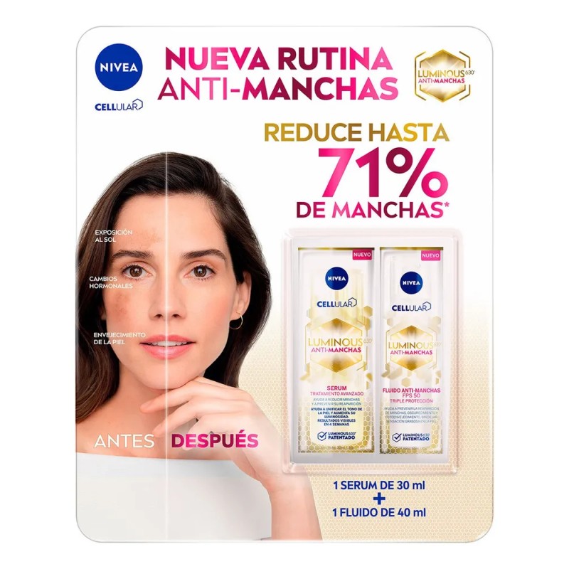 Nivea Luminous 630 Rutina Facial Anti-Manchas: Sérum 30 ml +