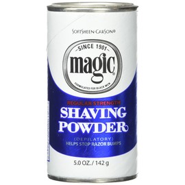 Razorless Shaving for Men by SoftSheen-Carson Magic Regular Strength Shaving Powder, For Normal Beards, Formulated for Black Men, Depilatory, Helps Stop Razor Bumps, 5 oz