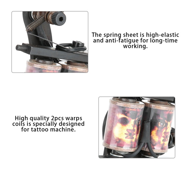 Pure Copper Manual Tattoo Gun Shader Liner Wrap Coils Machine
