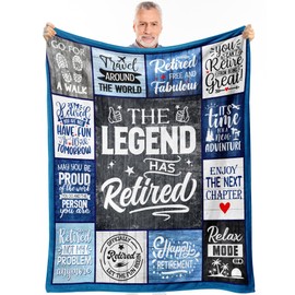 Retirement Gifts for Men 2025, Funny Male Retirement Gifts, Retired Gifts for Men, Farewell Gifts, Happy Retirement Gifts for Coworkers Husband Dad, Cool The Legend Has Retired Gift Blanket 50"x60"