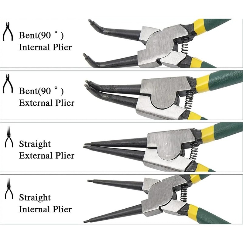 4 Pieces Snap Ring Pliers Set, 7 Inch Heavy Duty