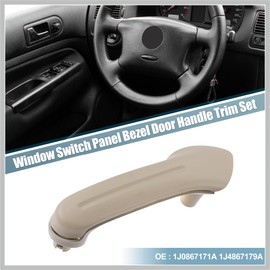 RATCHROLL 1 Set Interior Left Right Window Switch Panel Bezel Door Handle Trim Set for VW Jetta MK4 1999-2004 1J0867171A 1J4867179A 1J0867172A Beige Replacement Car Parts