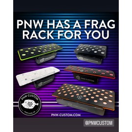 PNW Custom Small Black Magnetic Coral Frag Rack w/Frag Lock for up to 3/4 Glass Aquariums | Acrylic 17 Hole Plugs Reef Holder for Saltwater Marine Reef Fish Tanks