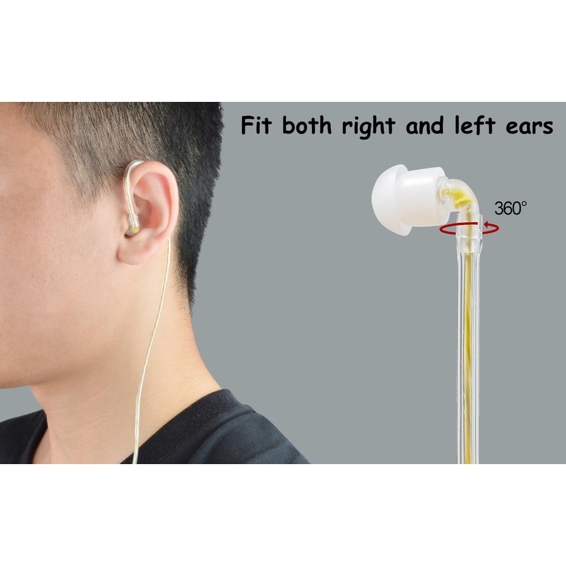 HYSHIKRA One Ear Listen Only Headphones with Symmetrical Fitting Transparent
