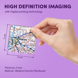 1 x Square MDF Fridge Magnet - Nantes City France French Travel Map 45825