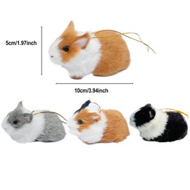 Set of 4 Hanging Guinea Pig Hamster Ornaments for Christmas Tree– Cute Christmas Tree Decorations, Festive Holiday Decor for Home and Office