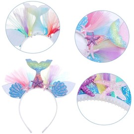 Mermaid Headband, Mermaid Sequin Hair Band, Mermaid Theme Party Accessory for Celebration, Decoration, Gift, Birthday Party, Evening Party