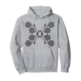 Vintage Inspired Flower Botanical Floral Graphic Design Pullover Hoodie