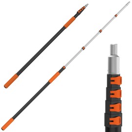AgiiMan 15FT Reach Telescoping Pole - 3 to 12FT Extension Pole, Portable Aluminum Telescoping Rod with Easy Flip Lock, Paint Roller Extension Poles for Paint Dusting, Window Cleaning