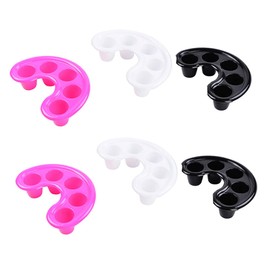 Baluue 6pcs Manicure Soaking Bowls for Nail Treatment Dead Skin Removal for Manicure Salon Use Includes Black White Rosy Colors for Softening Cuticles